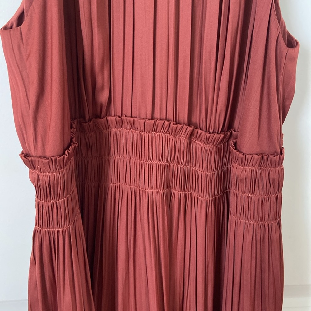 By Anthropologie Tiered Halter Dress High Neck Midi “Rose” Sleeveless Size 4 - Picture 6 of 9